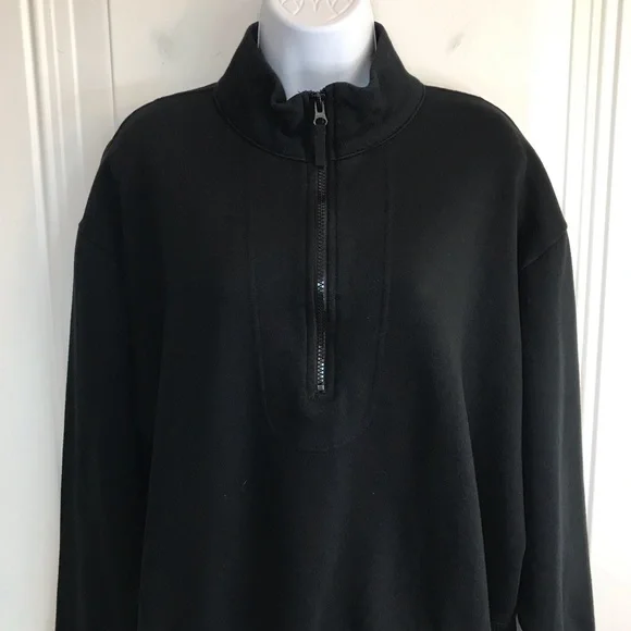 🔴 4/$15 A New Day Black mock neck 1/2 zip pullover sweatshirt size L in EUC - Picture 6 of 14